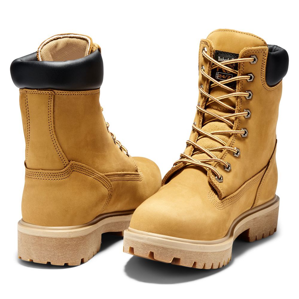 Timberland Pro Μποτακια Ανδρικα Καφε - Direct Attach 8\" Steel Toe - Greece 1509487-TA